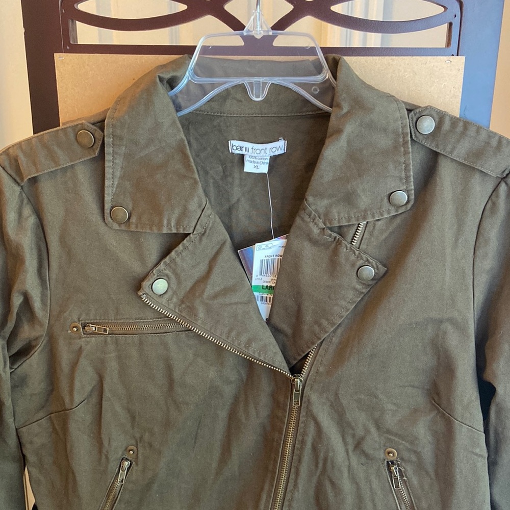 NWT Bar III Front Row olive green jacket XL